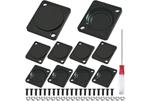 Xiatiaosann 10 STÜCKE XLR-Panel-Montage-Blindplatte, D-Serie Rack-Montageplatte Zinklegierung Schwarz mit Schraube und Mutter, für Chassis-Anschluss, XLR-Anschluss