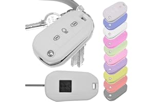 MT KEY Key Soft Case Cover Estuche Protector Llave del Coche Peugeot 208 308 5008 2008 Expert Citroen C3 C4 Spacetourer Llave Plegable/Color: Blanco