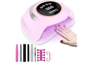 DIDUDE Sèche Ongles,180W UV LED Séchoir à Ongles Professionnel Automatique, Séchage Rapide 4 Minuterie de 10s/30s/60s/99s,Grand LCD Ecran,Base Amovible,pour Vernis Semi Permanent Gel Vernis