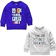 NammaBaby Boys' T-Shirt Chest Printed Full Sleeves Sweatshirt for Light Winters Pack of 2