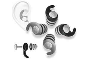 KKNE Tapones para Dormir: Set de 2 Pares en Negro y Gris, Silicona Anti-Ronquidos y Cancelación de Ruido Total - Para Sueño Profundo y Descanso Ininterrumpido - Estuche Transparente Incluido