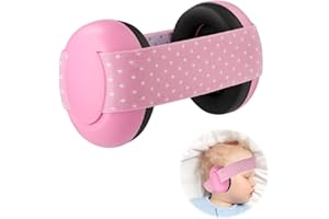 Lotvic Baby Ear Defenders, 0-24 Months Baby Noise Cancelling Headphones, Toddler Ear Defenders with Adjustable Headband, Newborn Hearing Protection, Baby Ear Defenders for Sleeping Airplane
