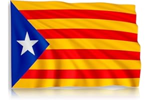 RAXINT Bandera Catalunya Grande Para Exterior y Interior 150 x 90cm, Bandera Catalana Independencia Catalunya, Estelada Blava Bandera Impermeable, Flag De Calidad