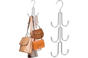 Greyoe Porte Foulard, Porte Cravate, Rangement Ceinture, Porte-Sac Suspendu Multifonctionnel Ceinture Cravate élingue Rotatif Crochet Organisateur pour Cravates, écharpes, Châles, Sacs ((Argent))