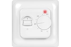 Mi-Heat MST1 termostato Ambiente empotrable con Sensor de Suelo - Blanco - Termostato para calefacción por Suelo Radiante eléctrico