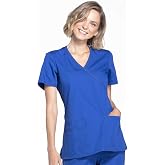 CHEROKEE Workwear Core Stretch Mock Wrap Scrubs Shirt Tıbbi &Ouml;nl&uuml;k Kadın