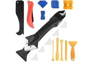 SYHSYC 17 en 1 Eliminador Aplicador Silicona Rascador, Rascador Juntas Azulejos, Herramienta Removedora de Silicona, Raspador Silicona para Quita Juntas y Rascador Azulejos y Extracción Fácil Silicona