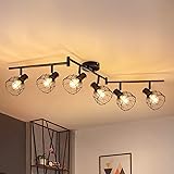 Kimjo Lampada Faretti da Soffitto Orientabili, Faretti LED da Soffitto E14, Faretti da Parete Nero Lampadario Faretti, Plafon