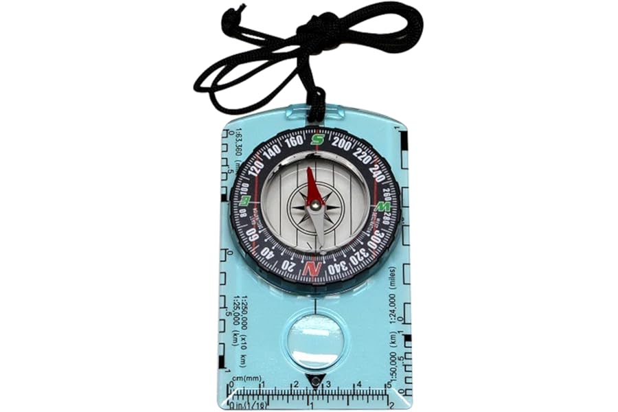 Navigation Compass for Hiking – Portable Compass with Luminous Display & Ruler, Military Outdoor Compass for Camping, Orienteering, Survival & Travel – Reliable Navigation Tool