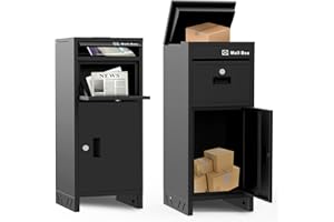 OZG Extra Large Parcel Box, No-Installation Delivery Box for Parcels, Large Parcel Box Outdoor, Anti-Theft Secure Parcel Drop Box Featuring Parcel Delivery Signage and Address Label (41 * 41 * 97 cm)