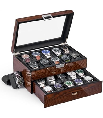 Uhr Damen SONGMICS Uhrenbox Mit 12 Fächern – Luxus-Uhrenkasten Mit