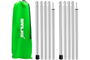 SAN LIKE Pali Telescopico per Tenda da Campeggio 200cm, Asta Telescopica per Tenda da Campeggio, Pali di Ricambio per Tenda in Acciaio Inox Palo da Sole a Baldacchino per Spiaggia Montagna Escursione