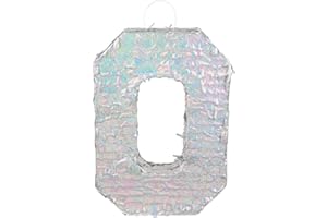 Boland - Zahlen Pinata, Größe 40 x 28 x 8 cm, holografische Ziffer, Nummer, Silber, Jubiläum, Geburtstag, Dekoration, Party-Spiel