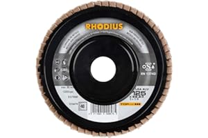 RHODIUS LGA ALU 10 Stück Profi Fächerschleifscheiben Ø 125 K40 für Aluminium, NE-Metalle, Holz, für Winkelschleifer, Schleifscheibe, Schleifmopteller, Flexscheibe