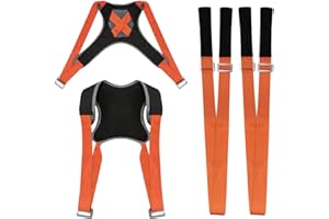 SQLJYU Sangle de déménagement ergonomique, Sangle de transport de meubles 2 personnes, Réduction des dommages, Confort optimal, Réglable à volonté, Orange