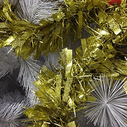 Tinsel Garland - Gold 25ft / 7.5m Embossed Gold Thick and Thin Cut Tinsel