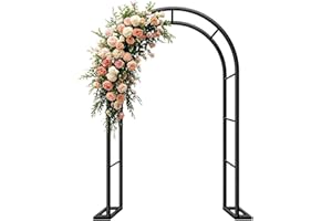 GENERIC Arco De Rosas Y Plantas Trepadoras De Jardín, Decoracion Patio Arch De Metal, Tutor Enrejado para Al Aire Libre, Soporte De Flores para Boda, Fiesta, Ceremonia Exteriores(Black,W120 x H220cm)