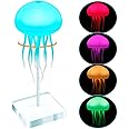 Floating Jellyfish Lamp, Voice Control, 72-Colour LED Jellyfish Lamp with Colour Gradient, Wireless Portable Ambient Lighting with Dancing Legs & Touch Sensor, Rechargeable Desk Lamp