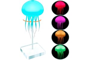 HYUNLAI Lampe de méduse flottante à commande vocale 72 couleurs LED avec dégradé de couleur, éclairage d'ambiance portable sans fil avec pieds dansants et capteur tactile Lampe de bureau rechargeable