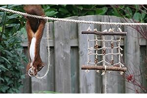 EEKBO Eichhörnchen Futterseil | Stundenlanges Sehvergnügen mit Eichhörnchen | Capriolen am Seil | 5 Meter Seil | Eichhörnchen Futterhaus