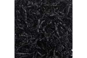 KDMNZOO 200g Schwarz Raffiabast Geschreddertes Papier Für Geschenkbox Füllmaterial Geschenk, Füllmaterial Für Pakete Präsentkorb DIY Party Hamper Füllung
