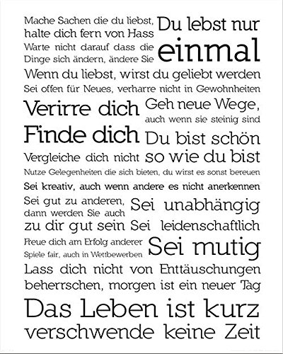 artissimo, Dekopanel, Deco Panel, ca. 40x50cm, PE6079-PA, Motivational: Du lebst nur einmal, Bild, Wandbild, Wanddeko, Wanddekoration, Poster auf Decopanel