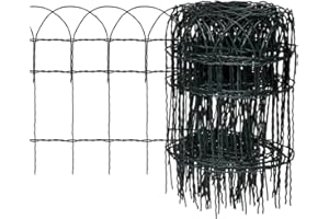 vidaXL Bordure de Jardin 10x0,4 m Vert Fer Clôture Bordure de Jardin Pelouse