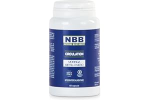 NBB NATURAL BLUE BOOST NBB Integratore Moringa & Mirtillo per Gambe Leggere, Microcircolazione e Salute Visiva - Supporto Cardiovascolare Naturale Potente Antiossidante - 60 Capsule - Made in Italy