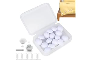 JEEZAO 16 Stück Bettdecke Clips Fixer,Bettdeckenbezug Klammer,Bettlakenhalter,Anti-Run Kick Steppbett,Wäscheklammern (Weiß+Weiß)