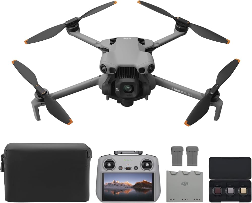 DJI Mini 5 Pro Fly More Combo (DJI RC2) | Çok Yönlü Engel Algılama ile Yeni Başlayanlar için 4K Drone, ActiveTrack 360 °, 225 ° Gimbal Döndürme, 3 Pil