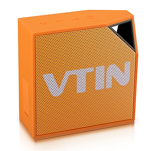 [IP67 Waterproof Speaker] Vtin Cuber Bluetooth 4.0 Speaker, 5W Audio Driver, 8 Hour Playing Time, Built in Waterproof Mic For Shower/Home/Outoor For iphone 7 / 7 plus, Smartphones, Tablets, Laptops, PC and All Bluetooth Devices - Orange