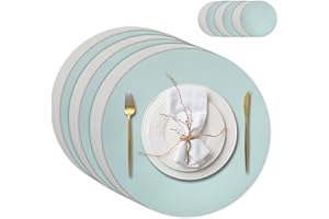 ‎CASAIDO Casaido Platzdeckchen Abwaschbar, Tischsets Leder Und Untersetzer, Tischset Set Mit 4 Untersetzern Und 4 Platzsets Abwaschbar