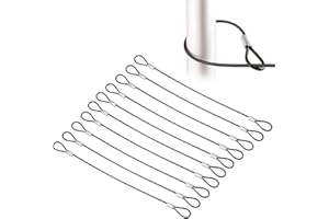 CHLOTMIO 10Pcs 8" Safety Cable Lock Stainless Steel 2mm Dia Security Wire Rope Black Luggage Lock Safety Cable Wire with Double Looped Ends for Outdoor Gate Luggage Suitcase Wire Lock