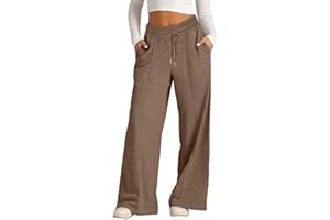 GENERIC Pantalon de jogging ample pour filles avec cordon de serrage pour enfants, taille haute, élastique, jambe droite, pantalon d'école, couleur unie, pantalon de survêtement surdimensionné, poches