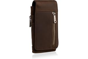 Hengwin Męskie Skórzane Etui na Telefon, Etui z Klipsem na Pasek do Samsung S24 S23 S22 S21 S20 Ultra, Etui S10 S9 S8 Plus, Mała Portmonetka na Karty, Pokrowiec na Smartfona, Torebka