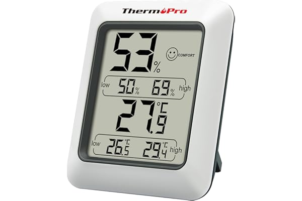 ThermoPro TP50 Termómetro Higrometro Digital para Interior Termohigrómetro Medidor Profesional para Medición de Temperatura y Humedad del Casa Ambiente