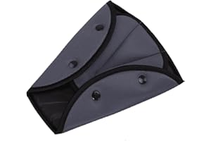 HAPPYUPCITY 1 ajustador de cinturón de seguridad para niños, cinturón de seguridad de coche, almohadillas para cinturón de seguridad para bebé, adulto, cuello, cuello, posicionador triangular(gris)