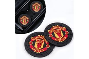 HNNGDL for Manchester United F.C. Fans Car Cup Holder Coasters,Football Stuffs Car Coasters for Car Cup Holder,Manchester United Car Cup Holder Insert,Silicone Non-Slip Car Cup Mat,2.75''