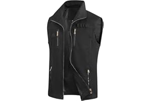 MeiLayM Hombres Aire Libre Chaleco Casual Respirable Chaleco Pesca de Algodón Sin Mangas chaleco Fotografía Vintage Cámping Montañismo con Multibolsillos Chaleco