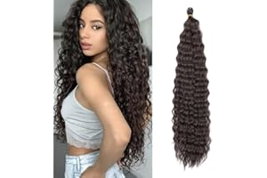 DSOAR 22 Pollici 6 Confezioni di Capelli all'Uncinetto Profonda Torsione Ocean Wave Ricci Trecce all'Uncinetto Bohemian Deep Wave Capelli Bundle Estensioni dei Capelli Sintetici per le Donne Ragazze