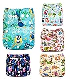 Kauftree 1/5er Baby Schwimmwindel Windelhose Babywindeln Überhose Cloth Waschbare Verstellbar mit Druckknopf Wasserfest Jungen Mädchen - 2