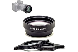 FOTOZ TECH FotoZ HD Snap-on Macro Lens with 37-52mm & 55-72mm Universal Adapter for Telephoto Lenses, Compatible with Most Canon Sony Nikon Camera, 37 40.5 43 46 49 52 55 58 62 67 72mm Snap-on Macro Lens