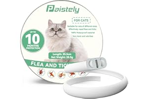 PAISTELY Collare Antiparassitario Per Gatti, Collare Antipulci Gatto Sicuro ed Efficace Realizzato Con Oli Essenziali Naturali, 10 Mesi Collare Anti Pulci e Zecche Gatti Di Piccola Taglia, Medio e Grande