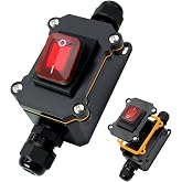 IP67 Waterproof Wire Switch Binghe 220V 30A IP65 Waterproof Inline Wire Switch with LED Red Light Buttons For Outdoor Use/Pow