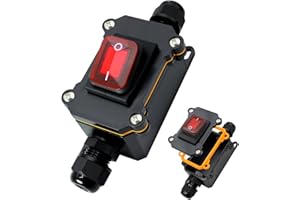 Interrupteur de câble étanche interrupteur Binghe 220V 30A IP67 Interrupteur Etanche avec LED Rouge Interrupteur étanche en ligne Pour une utilisation en extérieur/outils électriques