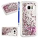 Produktbild FESELE Hardcase Schutzhülle für [Samsung Galaxy S8] Clear Kristall Flüssigkeit Bling Shiny Glitzer Fließen Flüssig Schwimmend Sterne Stars Treibsand Durchsichtige Crystal Glänzend Flüssig Glitzer Hülle Case Tasche für Samsung Galaxy S8 + Blau Eingabestift Stylus Touch Pen-Sterne,Silber