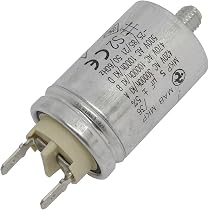 Lumonic Anlaufkondensator 8 µF – 470 V, MKP-500, Metallgehäuse, Mit Stecker 6,3 Mm, 30x68 Mm