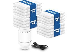 VACBIRD Zestaw 16 worków próżniowych do ubrań z elektryczną pompką (4 bardzo duże / 4 duże / 4 średnie / 4 małe), idealne do przechowywania kołder, materacy, koców, poduszek, pościeli, a także podczas podróży