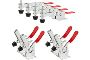 STARVAST 8 Pack 201B Toggle Clamp, 220Lbs Holding Capacity Hand Tool Toggle Clamp, Horizontal Heavy Duty Quick-Release Clamp for Jointer Jig, Smoker Lid, Door and Box Case, Adjustable Clamps Latch