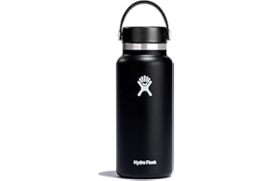 HYDRO FLASK – Butelka na wodę 946 ml (32 oz) – Izolowana próżniowo butelka na wodę ze stali nierdzewnej ze szczelną zakrętką Flex z uchwytem – Bez BPA – Szeroki gwint – Kolor - Black
